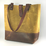 Two Tone Daytripper Tote in Mustard by Coterie Leather