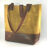 Two Tone Daytripper Tote in Mustard by Coterie Leather