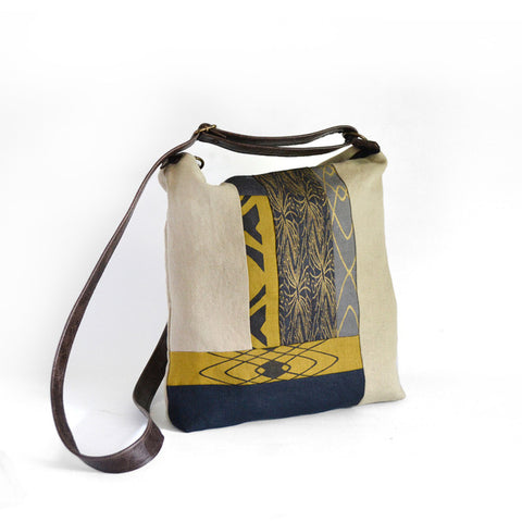 Large no waste bag - cream + golden by Lynda Shell