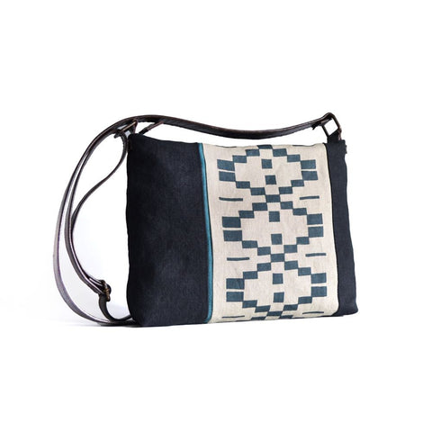 Natural Welsh block print bag by Lynda Shell