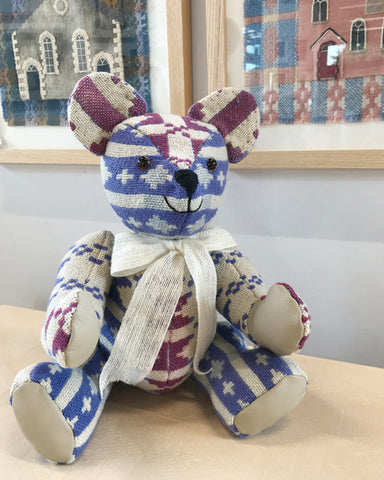 Welsh Tapestry Teddy Bear (Lilac) by Susan Smith