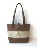Wild Hide Mini Tote in Gold Splash and Tan by Coterie Leather