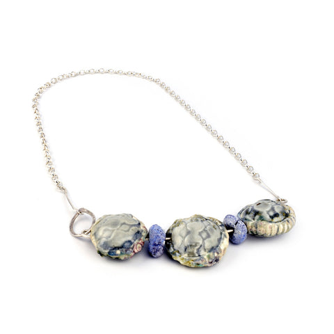 Grey three pebble bead necklace by Alison Shelton Brown