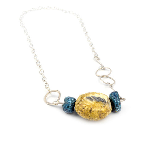 Turquoise single pebble bead necklace by Alison Shelton Brown
