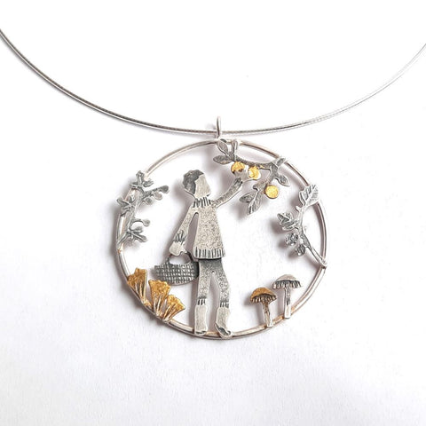 Autumn Forager Pendant (Chanterelles) by Becky Crow