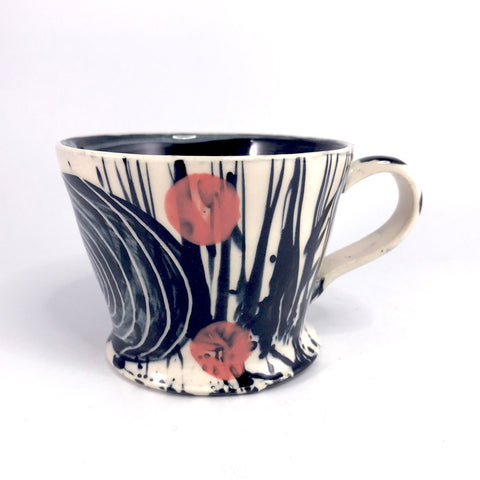 Black Sgraffito Mug (116) by Simon Sharp