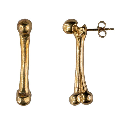 Gold Vermeil Bone Stud Earrings by Duxford Studios