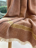 Bullfinch Chevron throw by Sioni Rhys Handweavers