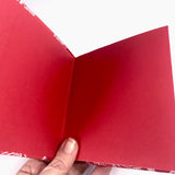 Shells on red sketchbook by Carole King