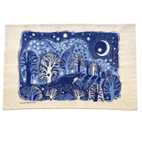 Cotton Tea Towel - Midnight Fox by Folded Forest