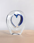 Glass heart in blue by Kathryn Roberts