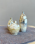 Stoneware Penarlâg slip ratting pebble bottle by Kirsti Hannah Brown