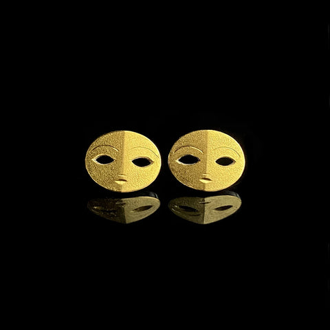 Oval Masquerade Studs by Imaginarium Atelier