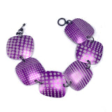 Spotty square bracelet in mauve by Mandy Nash