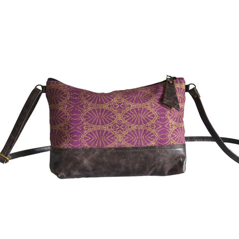 Occasional bag in Raspberry/gold by Lynda Shell