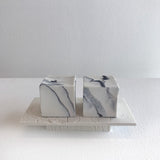 2 cubes on porcelain plinth by Kim Colebrook