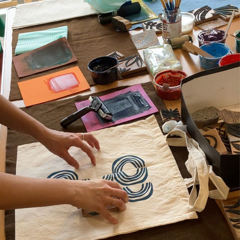 Block Print on Fabric Workshop (13th April)