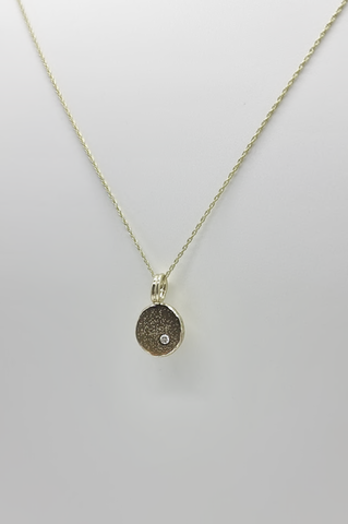 Diamond and 9ct Yellow Gold Blobby Necklace by Rebecca Oldfield