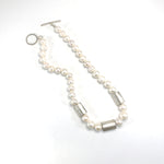 Pearl Necklace with Silver Beads by Anne Morgan