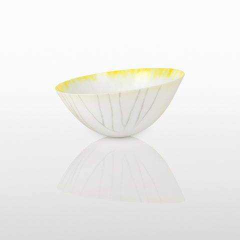 Yellow and Grey Large Bowl by Verity Pulford