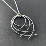 Filament Pendant Long Silver by Karen Williams