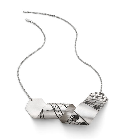 Striation 1 wide loop V necklace by Jodie Hook