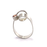 Solitaire Loop Ring with Orange Sapphire by Jodie Hook
