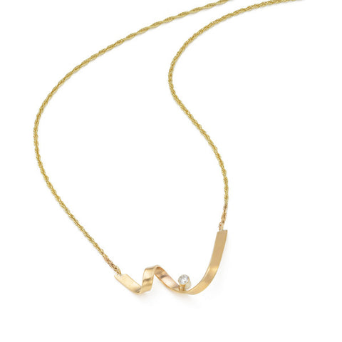 9ct Luxe Solitaire Loop V Necklace by Jodie Hook