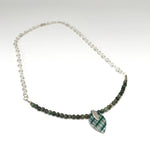 Lily necklace with African turquoise beads by Kathryn Willis - Makers Guild in Wales