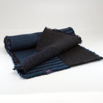 Handwoven navy/blue/charcoal necktie by Llio James