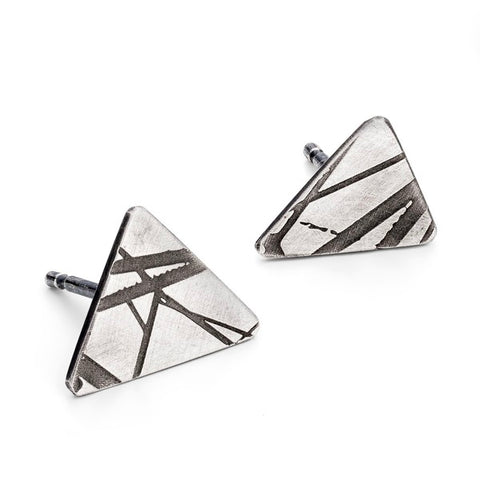 Striation 1 Triangle Stud Earring Mismatched by Jodie Hook