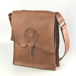 Raw Edge Bag w. Vintage Key in Tan by Coterie Leather