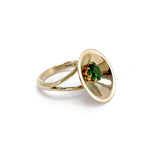 9ct Gold Reflections Ring w. Chrome Diopside by Selwyn Gale