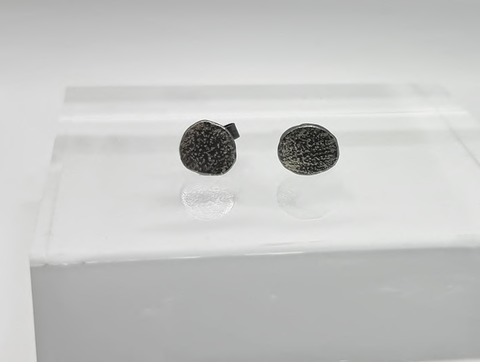 Oxidised Sparkle Effect Blobby Ear Studs by Rebecca Oldfield