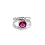 18ct Reticulated White Gold Ring w Ruby by Selwyn Gale